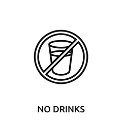 no drinks icon vector. no drinks sign symbol for modern design.
