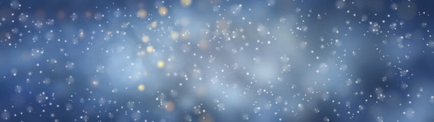 Fototapeta na wymiar Christmas winter background - blue banner with snowflakes 