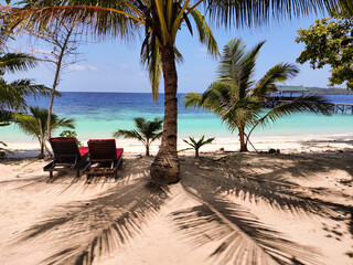 Dreamy stunning paradise beach in Raja Ampat, Indonesia