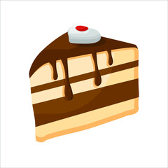 Chocolate Cake Slice Food Bakery Bake Cake Eatable vector artwork illustration