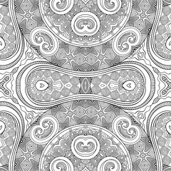 Vector ethnic hand drawn line art seamless pattern