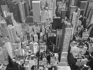 New York Rooftop view black&white