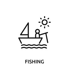 fishing icon vector. fishing boat sign symbol for modern design.