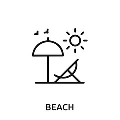 beach icon vector. beach sign symbol for modern design.