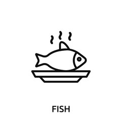 fish icon vector. seafood sign symbol for modern design.