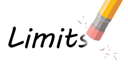 no limits concept, eraser pen, vector illustration 