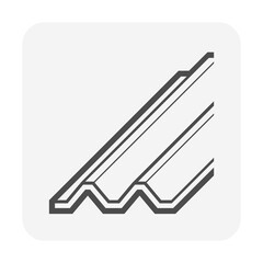 Concrete zinc deck slab vector icon design on white background.