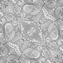 Vector ethnic hand drawn line art background