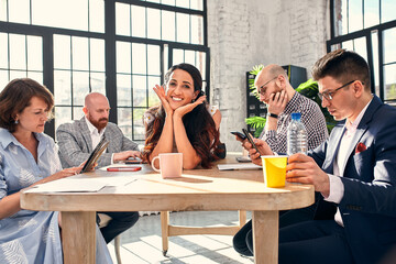 Work team trying to solve a difficult task