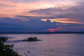 Beautiful sunset on the upper lake, Bhopal, Madhya Pradesh, India.