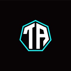 T A initials modern polygon logo template