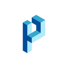 P Letter Geometry Cube Symbol