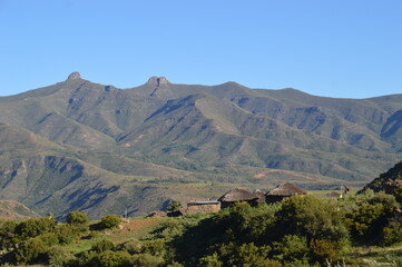 The mighty Maletsunyane Falls and the green surroundings in Lesotho, Africa