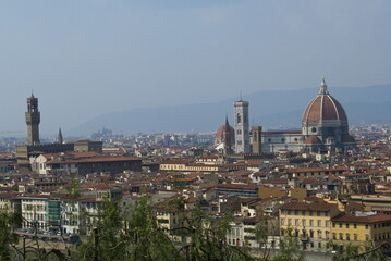 Fototapeta na wymiar Florence, Italy: aerial view of the historic centre and the cathedral