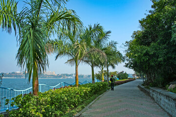 Fototapeta premium Beautiful view of Upper lake, (bada talab), Bhopal, Madhya Pradesh, India