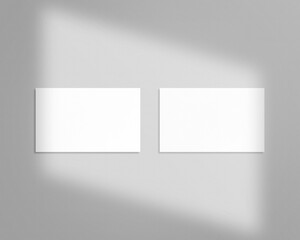 Blank white business cards mockups with shadow Overlay. Mockup scene. Photo mockup with clipping path.