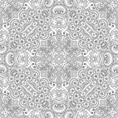 Vector nature line art hand drawn seamless pattern