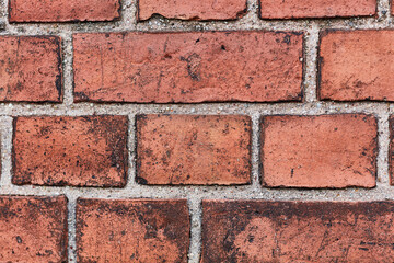 Obraz premium Background of old brick wall. Soft focus. Front view. 