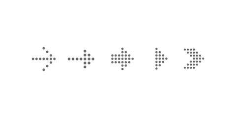  Set of black vector dot arrows icon