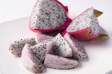 Dragon fruit on white background