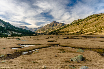 Panoramic view of the Valley of River Tet (Capcir, France)