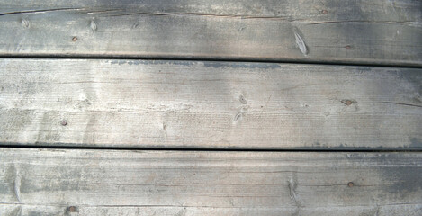 Naklejka premium Grey wooden background with horizontal non-painted boards of burlywood color. Vintage style 