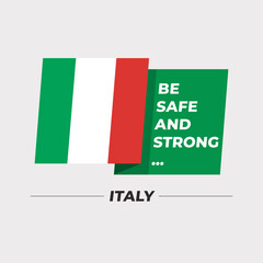 National flag icon with encouraging message isolated on light grey background : Vector Illustration