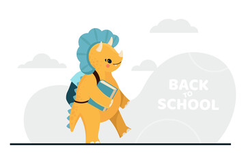 Back to School animal dinosaur. Vector illustration.