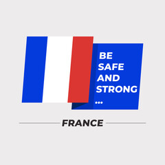 National flag icon with encouraging message isolated on light grey background : Vector Illustration