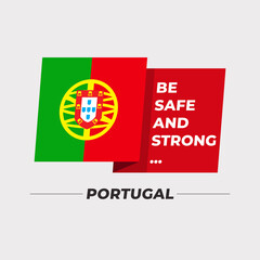 National flag icon with encouraging message isolated on light grey background : Vector Illustration