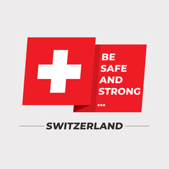 National flag icon with encouraging message isolated on light grey background : Vector Illustration