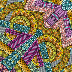 Vector abstract ethnic hand drawn background