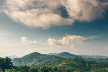 View of the hills of the Phuket Peninsula, Thailand.