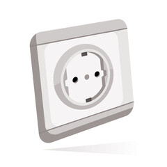 electrical outlet isolated on white, vector illustration 