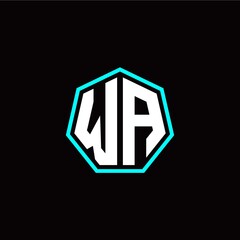 Obraz premium W A initials modern polygon logo template