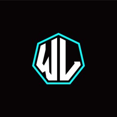 W L initials modern polygon logo template