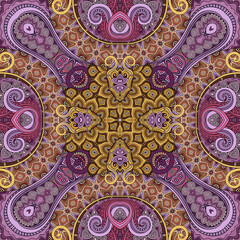 Vector abstract ethnic hand drawn seamless pattern