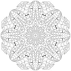 Obraz premium Hand drawn zentangle circular ornament for coloring page.
