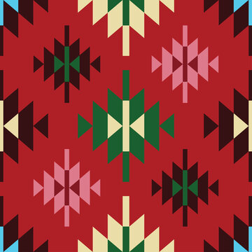 folk floral pattern fabric, seamless pattern, vector illustration 
