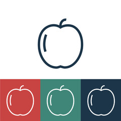 Linear vector icon with apple
