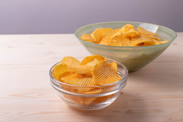 golden crunchy crisps in a bowl