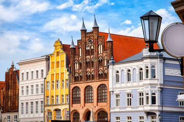 The Old Market (Alte Markt) in the German Hanseatic city of Stralsund is the center of the historic Old Town, which has been a UNESCO World Heritage Site since 2002.