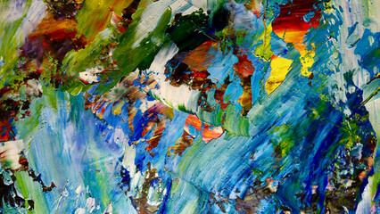 Colorful abstract background wallpaper. Modern motif visual art.  Mixtures of oil paint. Trendy...