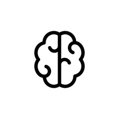 brain upper view outline icon vector