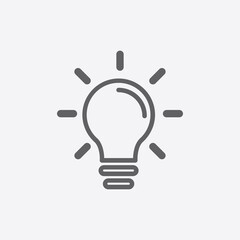 Light Bulb line icon vector flat style for graphic design and Website