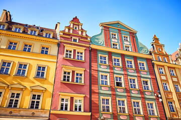 Fototapeta premium Colorful Houses on the Market square in Wroclaw, Poland
