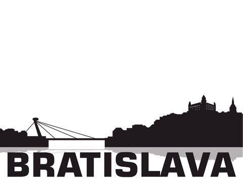 Bratislava City Skyline Vector Silhouette