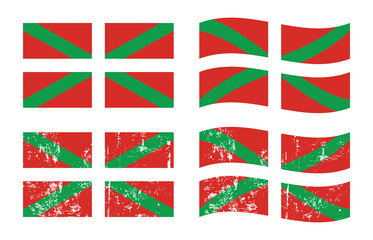 Spanish province basque flag set, vector illustration  - obrazy, fototapety, plakaty