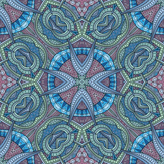 Vector abstract ethnic hand drawn seamless pattern