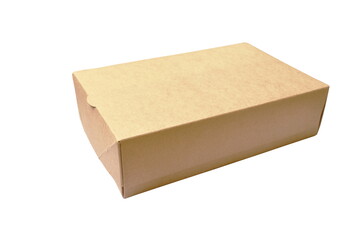 brown hard paper box arranging on white background